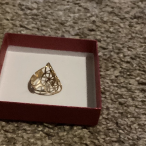 New 18k Gold Plated Lattice Unisex Boho Adjustible Ring - Picture 4 of 4